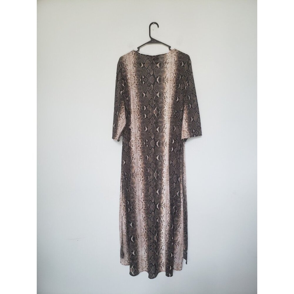L&B Lucky Blessed Womens S Kimono Duster Snakeskin Print Open Front Half Sleeve - Picture 2 of 6